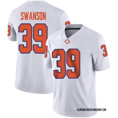 Men's Nike Aidan Swanson Clemson Tigers Game White Football Jersey