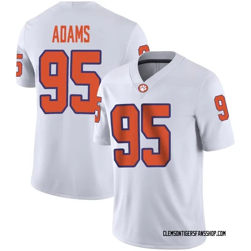 Men's Nike Amare Adams Clemson Tigers Game White Football Jersey