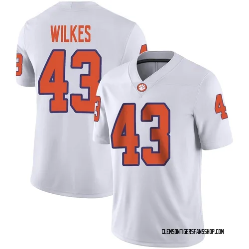 Men's Nike Billy Wilkes Clemson Tigers Game White Football Jersey