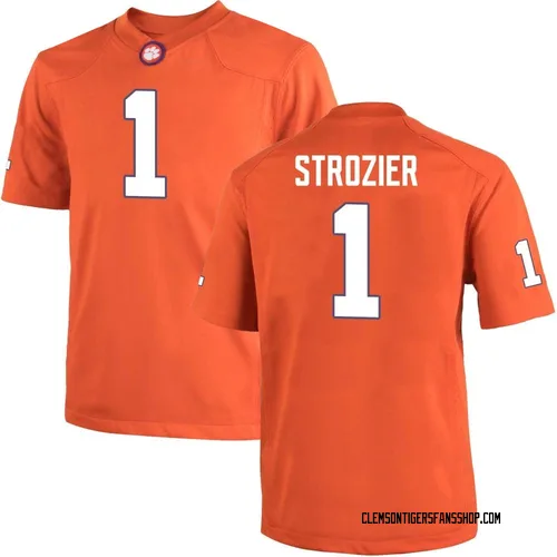 Men's Nike Branden Strozier Clemson Tigers Game Orange Team Color College Jersey