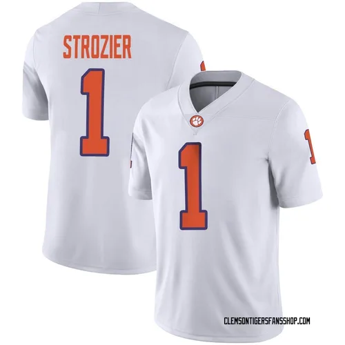 Men's Nike Branden Strozier Clemson Tigers Game White Football Jersey