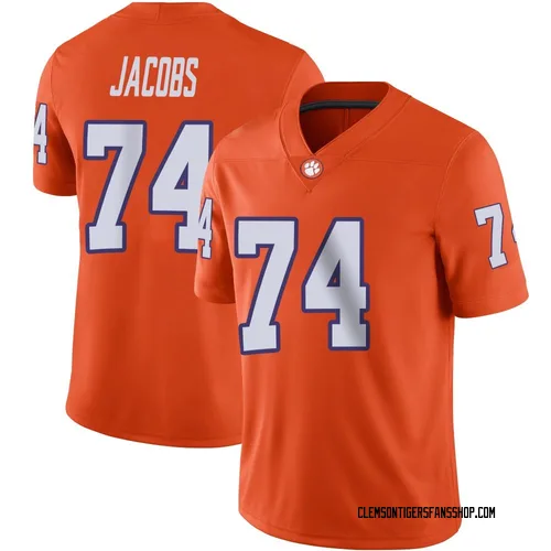 Men's Nike Brayden Jacobs Clemson Tigers Game Orange Football Jersey