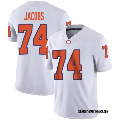 Men's Nike Brayden Jacobs Clemson Tigers Game White Football Jersey