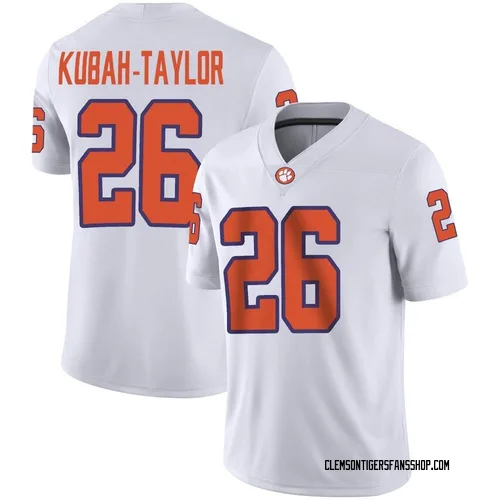 Men's Nike C.J. Kubah-Taylor Clemson Tigers Game White Football Jersey