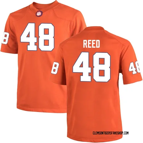 Men's Nike Charlie Reed Clemson Tigers Game Orange Team Color College Jersey