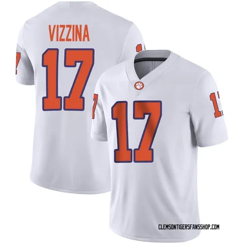 Men's Nike Christopher Vizzina Clemson Tigers Game White Football Jersey