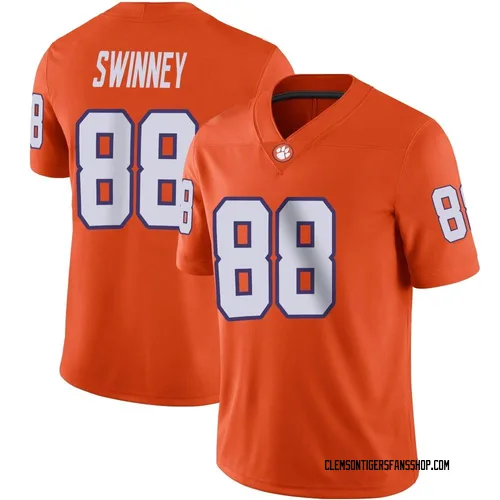 Men's Nike Clay Swinney Clemson Tigers Game Orange Football Jersey