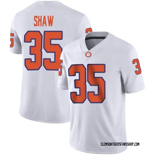 Men's Nike Colby Shaw Clemson Tigers Game White Football Jersey