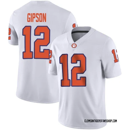 Men's Nike Corian Gipson Clemson Tigers Game White Football Jersey
