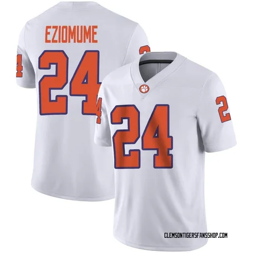 Men's Nike David Eziomume Clemson Tigers Game White Football Jersey
