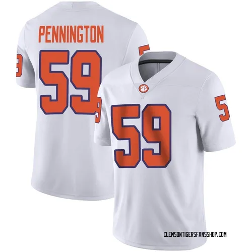 Men's Nike Dietrick Pennington Clemson Tigers Game White Football Jersey