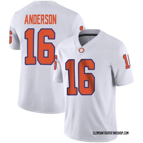 Men's Nike Ethan Anderson Clemson Tigers Game White Football Jersey