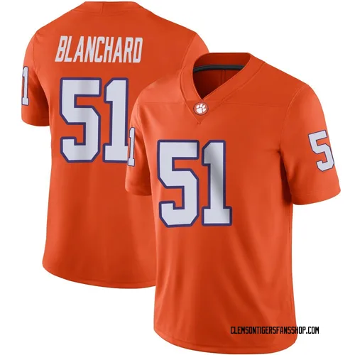 Men's Nike Gavin Blanchard Clemson Tigers Game Orange Football Jersey