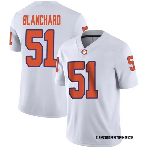 Men's Nike Gavin Blanchard Clemson Tigers Game White Football Jersey