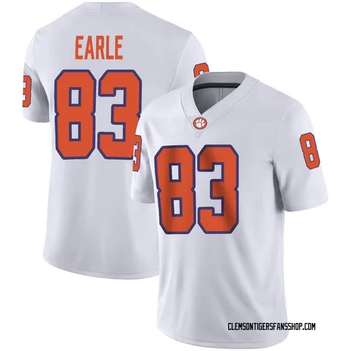 Men's Nike Hampton Earle Clemson Tigers Game White Football Jersey