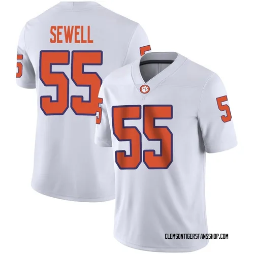 Men's Nike Harris Sewell Clemson Tigers Game White Football Jersey