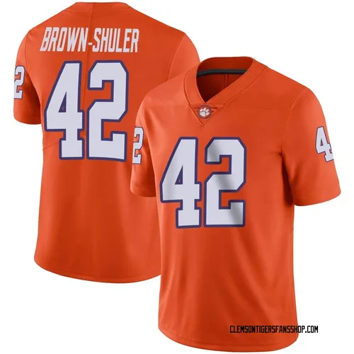 Men's Nike Hevin Brown-Shuler Clemson Tigers Limited Orange Football Jersey