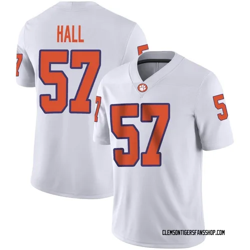 Men's Nike Jackson Hall Clemson Tigers Game White Football Jersey