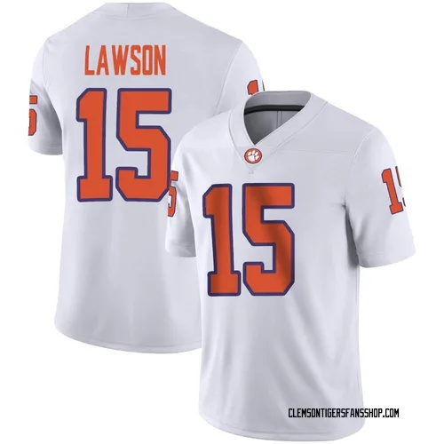 Men's Nike Jahiem Lawson Clemson Tigers Game White Football Jersey