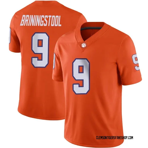 Men's Nike Jake Briningstool Clemson Tigers Game Orange Football Jersey