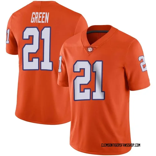 Men's Nike Jarvis Green Clemson Tigers Limited Orange Football Jersey