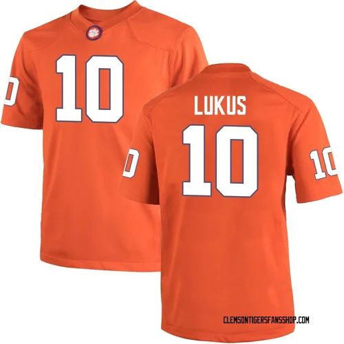 Men's Nike Jeadyn Lukus Clemson Tigers Game Orange Team Color College Jersey
