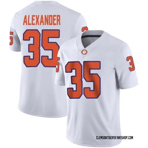 Men's Nike Jeremiah Alexander Clemson Tigers Game White Football Jersey