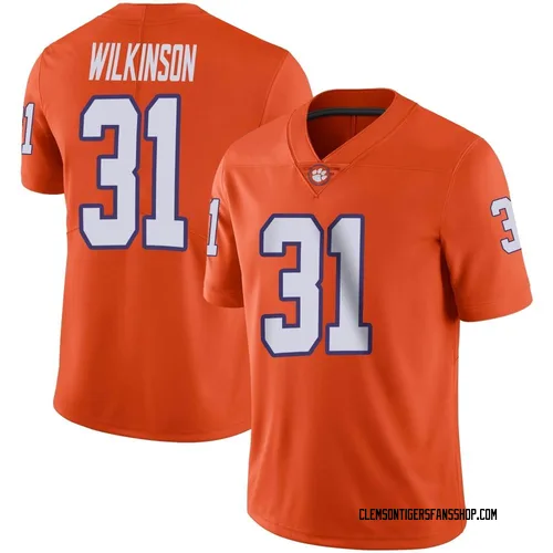 Men's Nike Joe Wilkinson Clemson Tigers Limited Orange Football Jersey