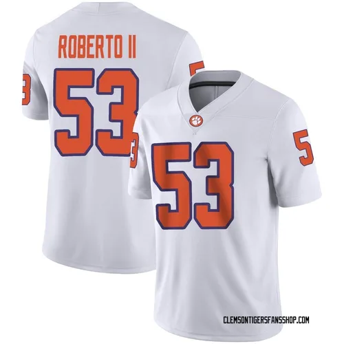 Men's Nike Joseph Roberto II Clemson Tigers Game White Football Jersey
