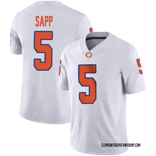 Men's Nike Josh Sapp Clemson Tigers Game White Football Jersey