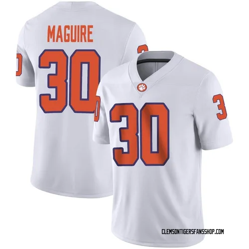 Men's Nike Keith Maguire Clemson Tigers Game White Football Jersey