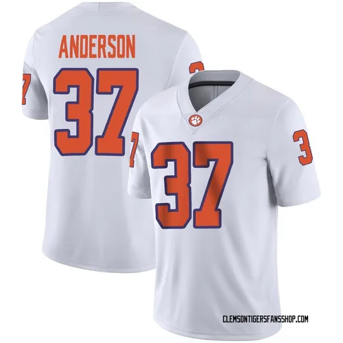 Men's Nike Logan Anderson Clemson Tigers Game White Football Jersey