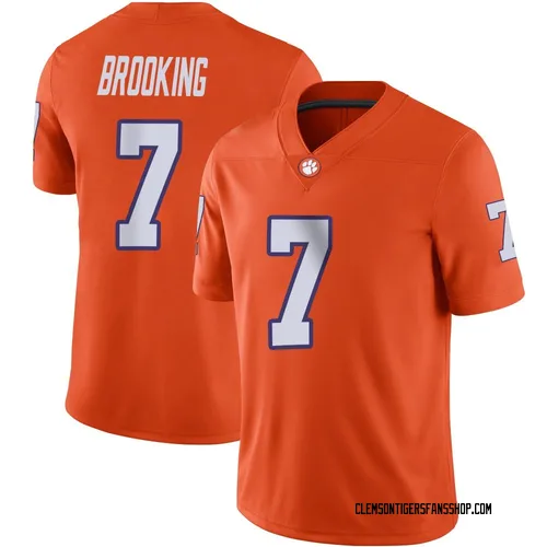Men's Nike Logan Brooking Clemson Tigers Game Orange Football Jersey