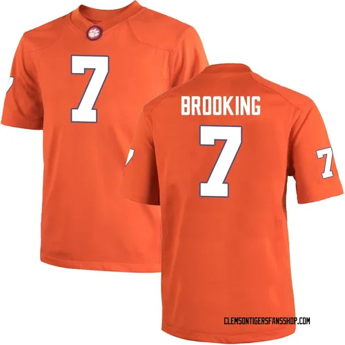 Men's Nike Logan Brooking Clemson Tigers Game Orange Team Color College Jersey
