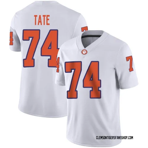 Men's Nike Marcus Tate Clemson Tigers Game White Football Jersey