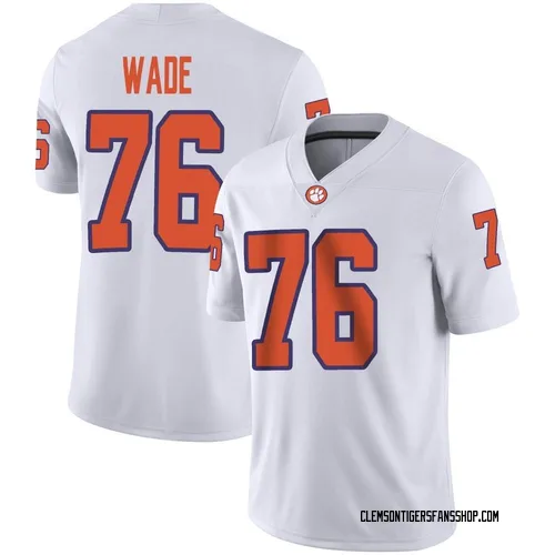 Men's Nike Mason Wade Clemson Tigers Game White Football Jersey
