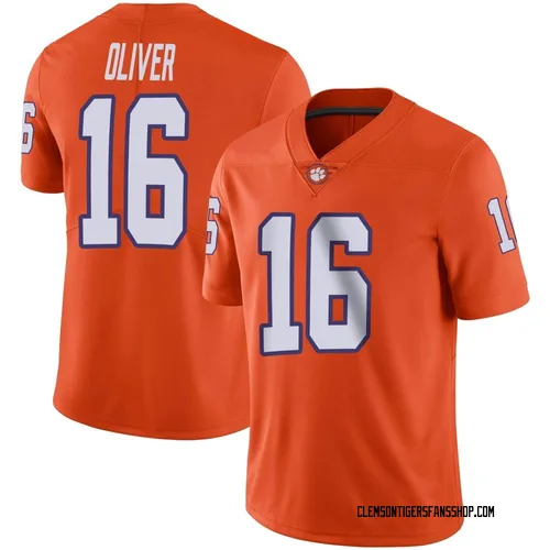 Men's Nike Myles Oliver Clemson Tigers Limited Orange Football Jersey