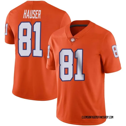 Men's Nike Nolan Hauser Clemson Tigers Limited Orange Football Jersey