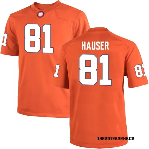 Men's Nike Nolan Hauser Clemson Tigers Replica Orange Team Color College Jersey