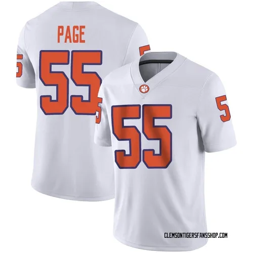 Men's Nike Payton Page Clemson Tigers Game White Football Jersey