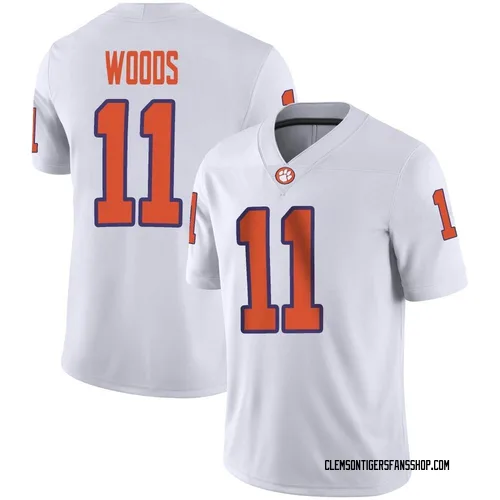 Men's Nike Peter Woods Clemson Tigers Game White Football Jersey
