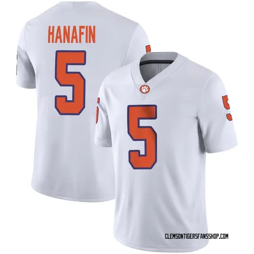 Men's Nike Ronan Hanafin Clemson Tigers Game White Football Jersey