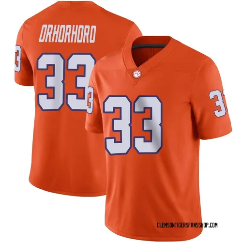 Men's Nike Ruke Orhorhoro Clemson Tigers Game Orange Football Jersey