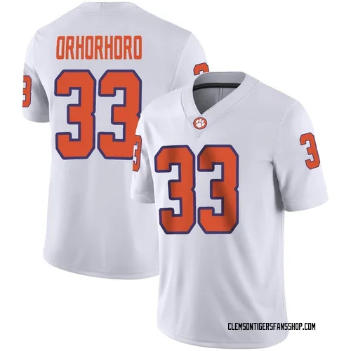 Men's Nike Ruke Orhorhoro Clemson Tigers Game White Football Jersey