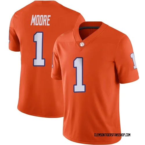 Men's Nike T.J. Moore Clemson Tigers Game Orange Football Jersey