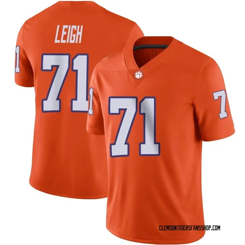 Men's Nike Tristan Leigh Clemson Tigers Game Orange Football Jersey