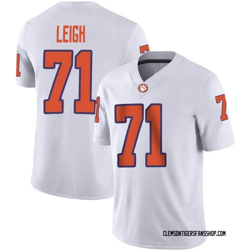 Men's Nike Tristan Leigh Clemson Tigers Game White Football Jersey