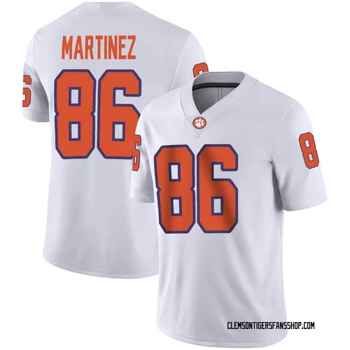Men's Nike Tristan Martinez Clemson Tigers Game White Football Jersey
