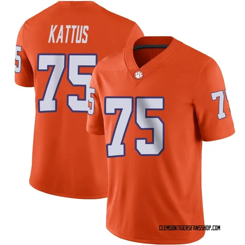 Men's Nike Tucker Kattus Clemson Tigers Game Orange Football Jersey