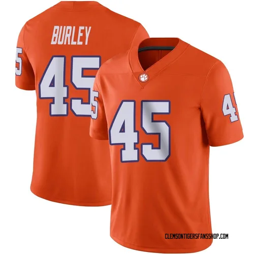 Men's Nike Vic Burley Clemson Tigers Game Orange Football Jersey
